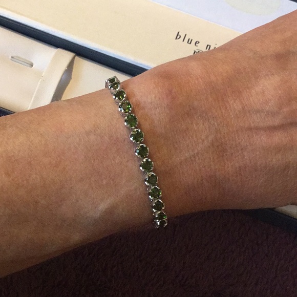 VINTAGE Blue Nile Gemstone Sterling Silver Bracelet- 7 1/4” - Picture 8 of 10